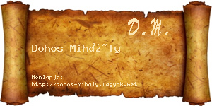 Dohos Mihály névjegykártya